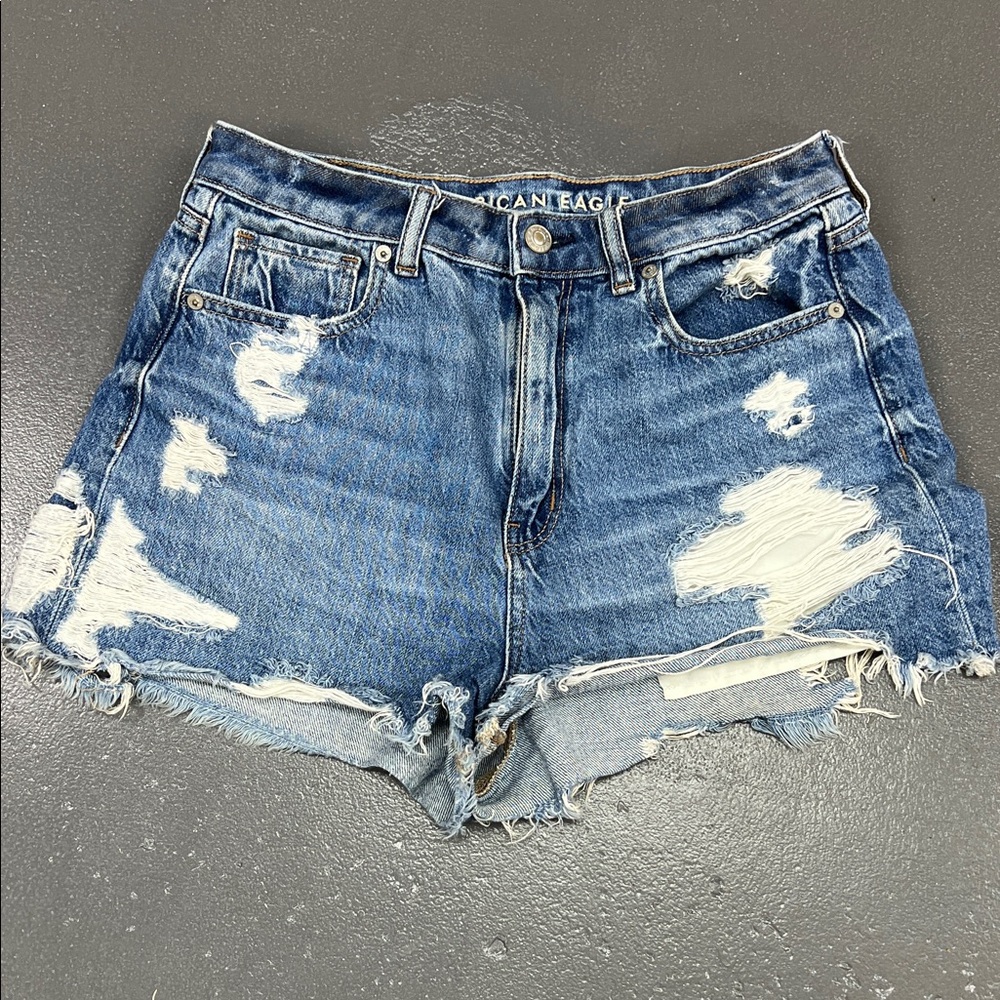 American Eagle Outfitters Distressed Blue Denim Shorts